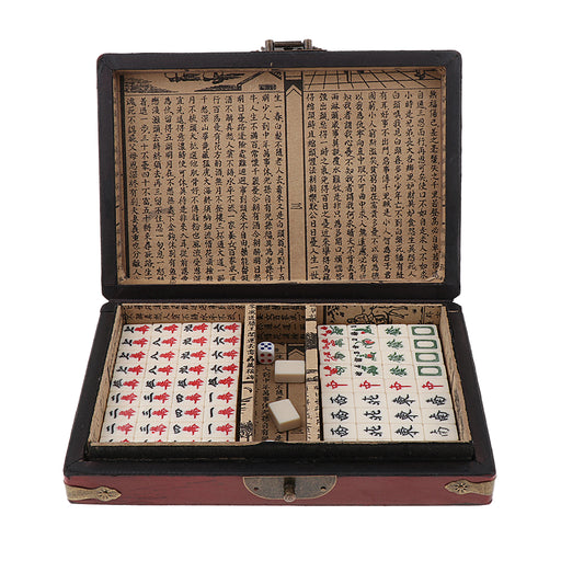 Portable Chinese Mahjong Game Set Travel Size 8.2 x 6 x 1.8 inch
