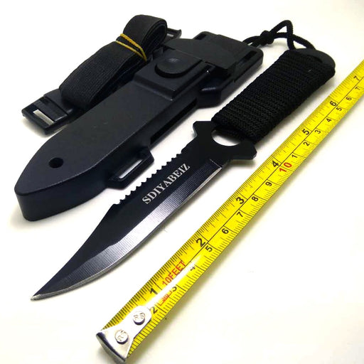 Haller Leggings/Paratroopers Steel Diving Straight knife Outdoor Survival Camping Tactical Knife with ABS Case Sheath SDIYABEIZ