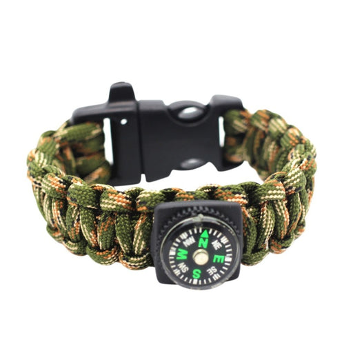 Outdoor Survival Rescue Bracelets Parachute Cord With Whistles Compass