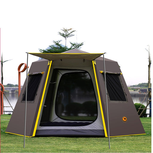 UV Hexagonal Aluminum Pole Outdoor Camping Wild Big Tent 3-4 Persons