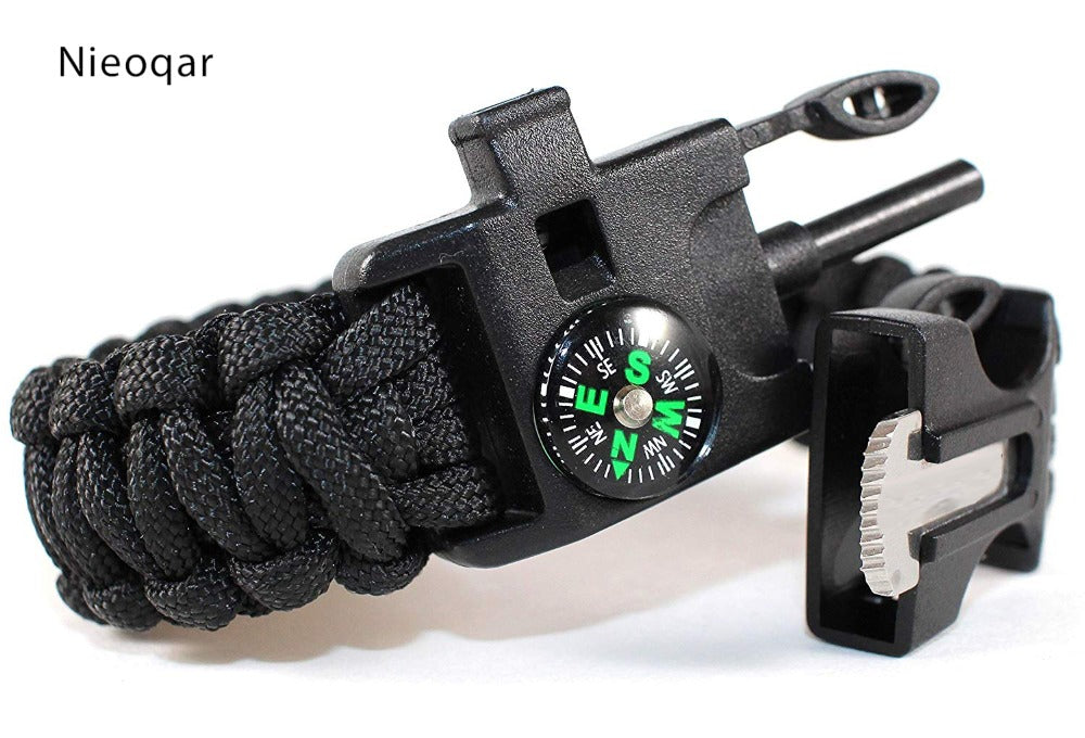 PROLOSO Emergency Paracord Bracelets 20 in 1 Adjustable Survival Gear Kit  SOS LED Flashlight£¬ Flint Fire Starter, Whistle, Compass & Scraper  Wilderness Survival Gear : Amazon.in: Sports, Fitness & Outdoors
