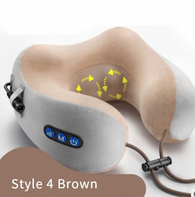 Travel U-shaped Pillow Vibration Kneading Massage