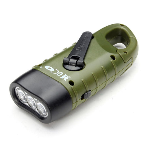 Portable Rechargeable Outdoor Safety Mini Emergency Hand Crank Solar Flashlight