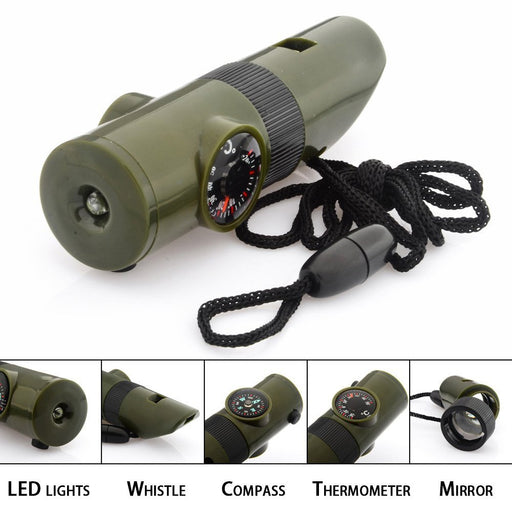 7 in 1 Mini SOS Survival Kit Camping Survival Whistle