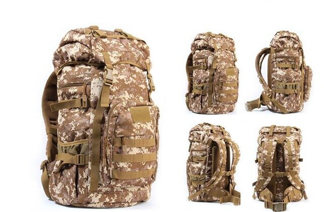 High Quality Military Assault Backpack Molle Airsoft Survival Mochila Camo Printed Big Bag 50L Army Knapsack Baggage Rucksack