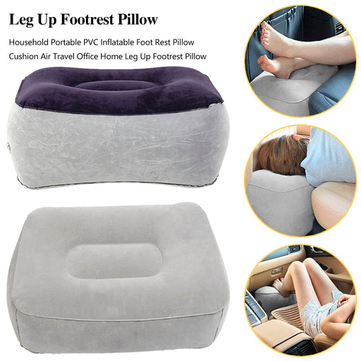 Soft Footrest Pillow PVC Inflatable Foot Rest Pillow Cushion Air Travel Office Home Leg Up Relaxing Feet Tool