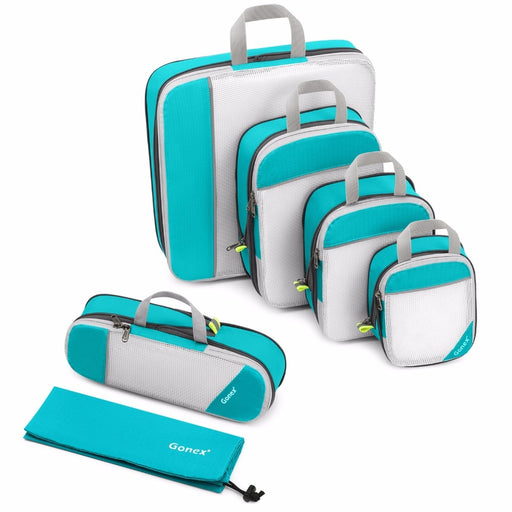 Gonex Travel Storage Bag Suitcase Luggage Organizer Set Hanging Compression Packing Cubes for Clothing Underwear Shoes